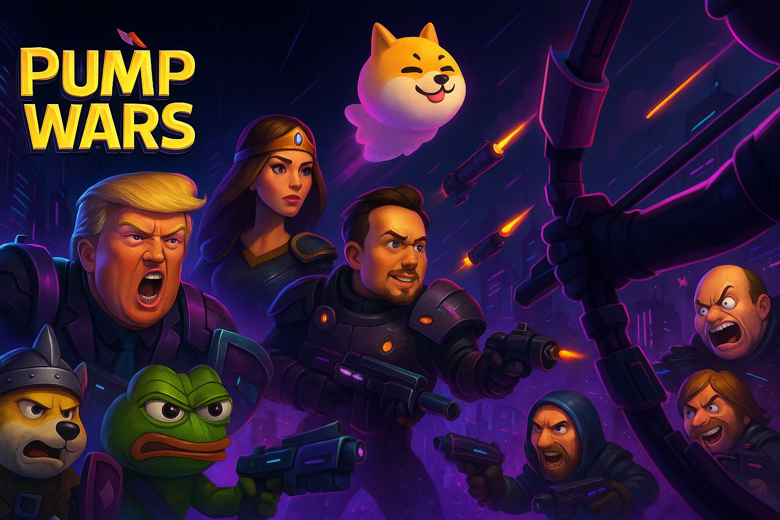 PumpWars Epic Battle - Meme characters in futuristic combat